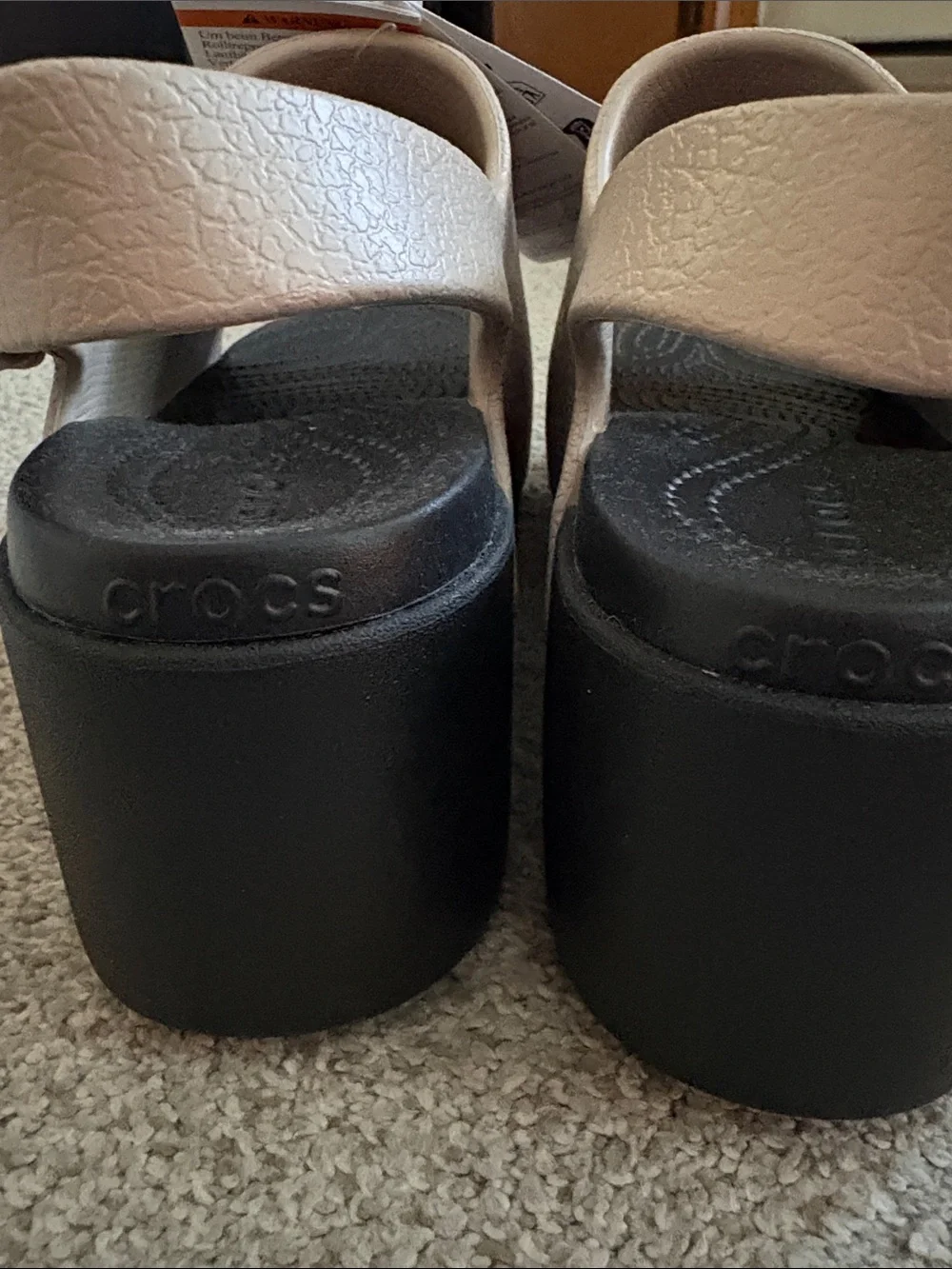 CROCS Women’s Dylan Platform Slide - Beige and Black